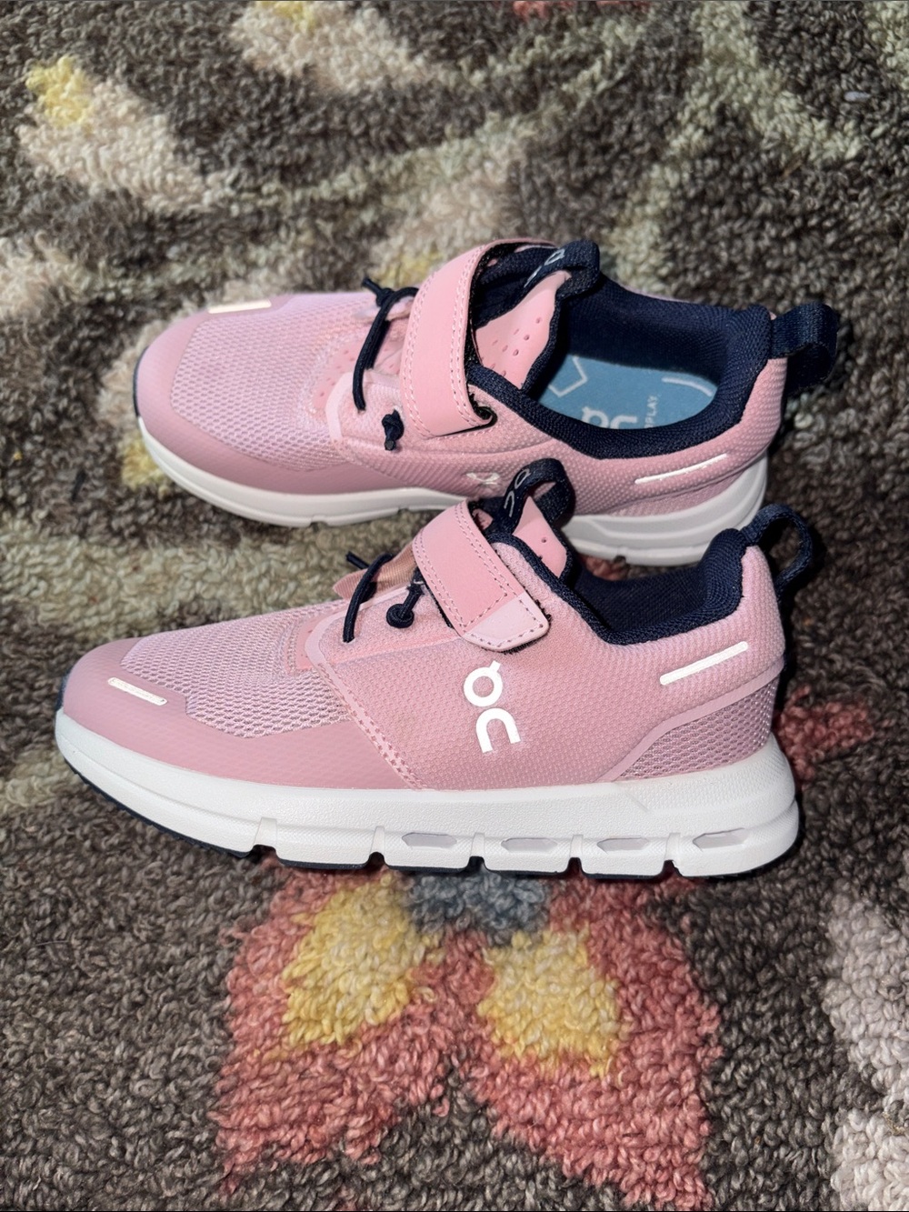 On Running Kids Pink and Navy Athletic Sneakers